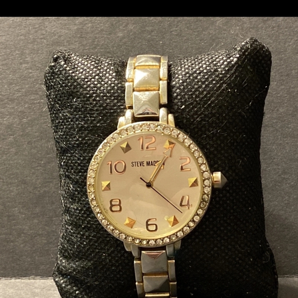 Steve Madden Two-Tone Crystal Watch